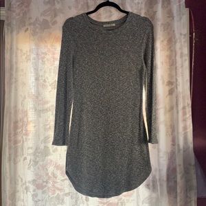 Grey fitted sweater dress